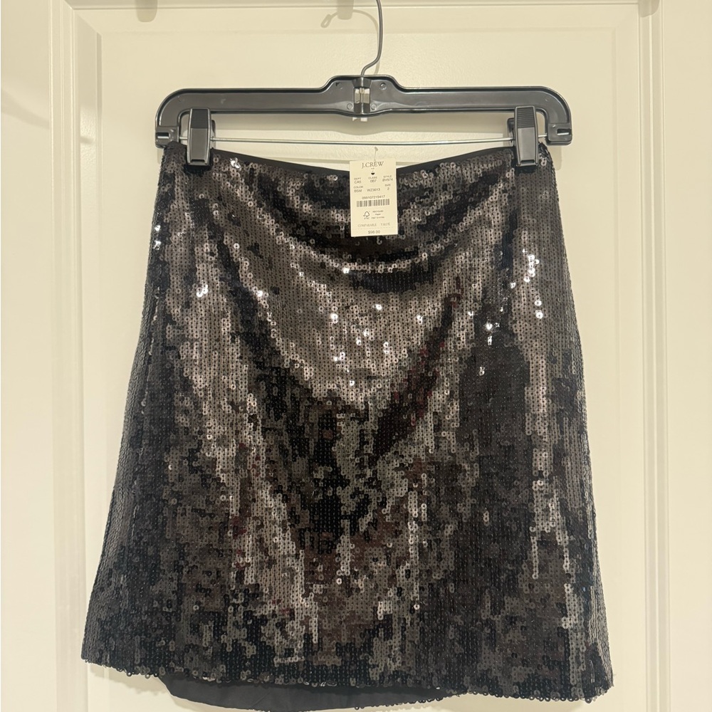 J. Crew Black Sequin Mini Skirt